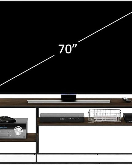 Furinno Moretti Modern Lifestyle TV Stand, French Oak Grey - LeafyLoom