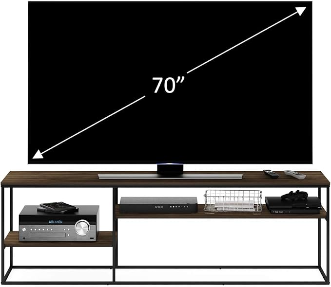 Furinno Moretti Modern Lifestyle TV Stand, French Oak Grey - LeafyLoom
