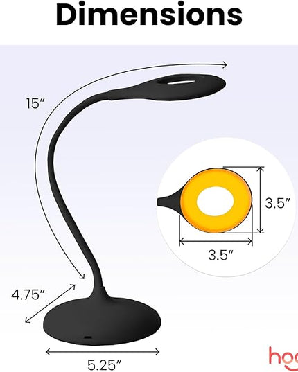Hooga Desk Lamp, Blue Light Blocking, 3 Color Modes, 1600K Amber, Red, 4000K Full-Spectrum White Light. Office Lamp. Dimmable Reading Lamp. Reduces Eye Strain. Rechargeable. Circadian Rhythm Friendly. - LeafyLoom