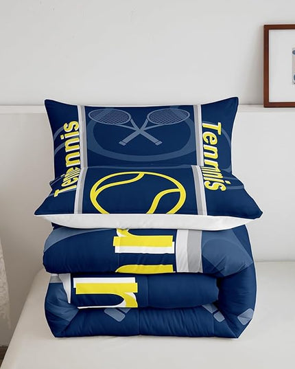 Feelyou Kids Tennis Comforter Set Twin Size Tennis Sports Bedding Set for Boys Girls Teens Bedroom Decor Tennis Gaming Comforter Women Men Tennis Lovers Duvet Set with 1 Pillow Case - LeafyLoom