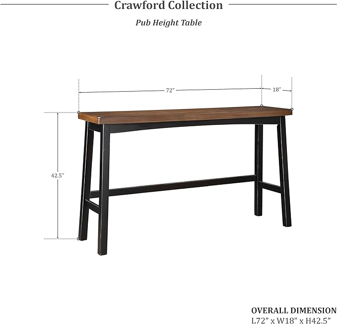 Lexicon Bar Table Set for 3, Small Kitchen table set Kitchen Island Table with 3 Saddle Bar Stools, 4 Piece Dining Table Set for Breakfast Nook, Living Room, Apartment, Pub Height, Black/Brown - LeafyLoom