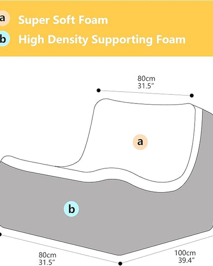 N&V Fireside Chair, Mid Century Armless Floor Sofa, Soft Premium Corduroy Floor Lounge Chair, Foam Sofa Accent Chair for Living Room Bedroom and Office Harbour Grey - LeafyLoom