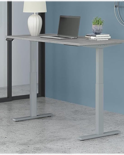 Bush Business Furniture Move 60 Series Electric Ergonomic Sit-Stand Computer Table for Home and Professional Office, 60W x 30D, Platinum Gray - LeafyLoom