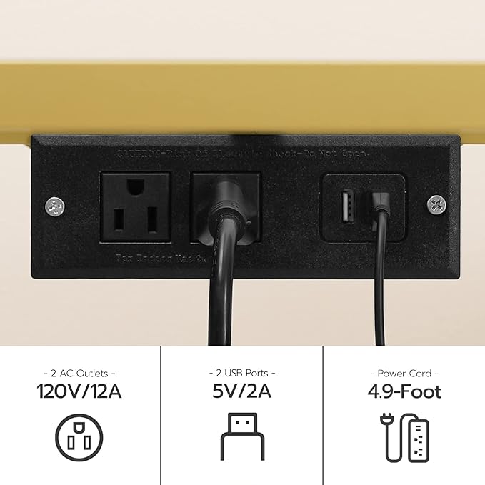 HOOBRO TV Stand with LED Lights and Power Outlets for TVs up to 75", Modern 70.9 Inch Tempered Glass TV Console Table with Open Shelves, Media Entertainment Center for Living Room, Gold GD185UDS01 - LeafyLoom