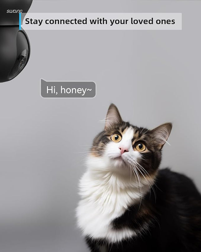 blurams Security Camera, 2K Indoor Camera 360° Pet Camera for Home Security with Phone App, Motion Tracking, 2-Way Audio, IR Night Vision, Siren, Compatible with Alexa & Google Assistant(2.4GHz ONLY) Blurams