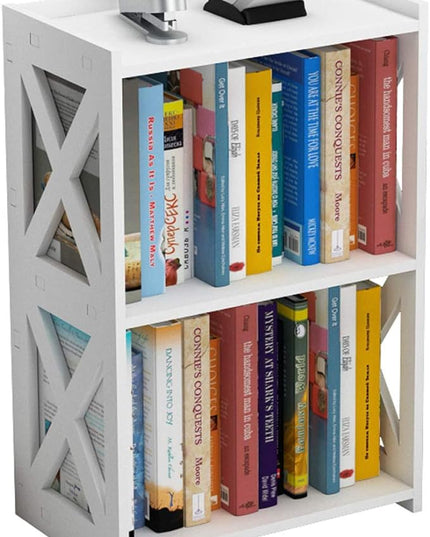 Side Table, 3 Tier 2 Shelf Small Bookshelf Bookcase for Small Spaces, Bedside End Table Nightstand, Kids Book Storage Shelves for Bedroom Living Room Office, White - LeafyLoom