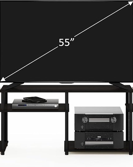 Furinno Turn-N-Tube Handel Stand for TV up to 55 Inch, Espresso - LeafyLoom