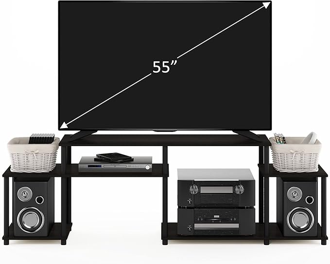 Furinno Turn-N-Tube Handel Stand for TV up to 55 Inch, Espresso - LeafyLoom