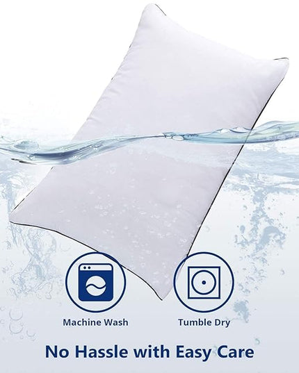 JOLLYVOGUE Bed Pillows Standard Size Set of 2, Cooling and Supportive Full Pillow 2 Pack for Side and Back Sleepers, Down Alternative Hotel Collection Sleeping Pillows, 26x20 Inches - LeafyLoom