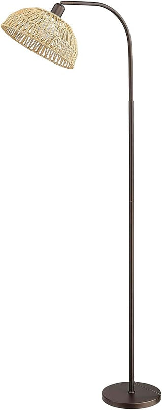 Farmhouse Floor Lamps with Remote Control for Living Room, Dimmable Tall Lamp with 9W LED Bulb,Arch Tall Standing Lamp, Mid Century Arched Reading Lamp for Bedroom,Office (Oil Rubbed Bronze) - LeafyLoom