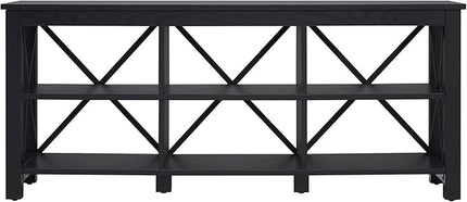 Henn&Hart Rectangular TV Stand for TV's up to 65" in Black, TV Stands for the Living Room - LeafyLoom