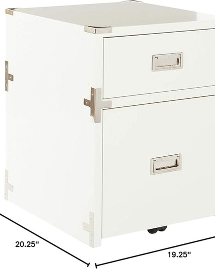 OSP Home Furnishings Wellington 2-Drawer File Cabinet, White - LeafyLoom