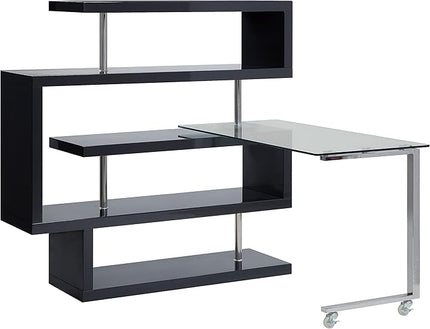 NicBex Kimberly-DW-00027-LWJ Home Office Desks, 55"x24"x54", Black - LeafyLoom