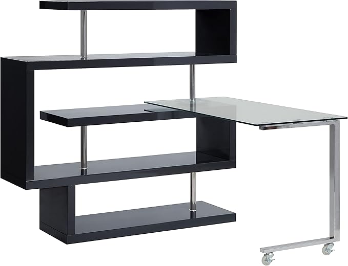 NicBex Kimberly-DW-00027-LWJ Home Office Desks, 55"x24"x54", Black - LeafyLoom