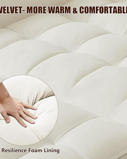 3 in 1 Loveseat Sofa Bed, Pull Out Couch Sleeper with Storage, Full Size Velvet Convertible Chair with 2 Pockets & 2 Pillows for Living Room, White - LeafyLoom