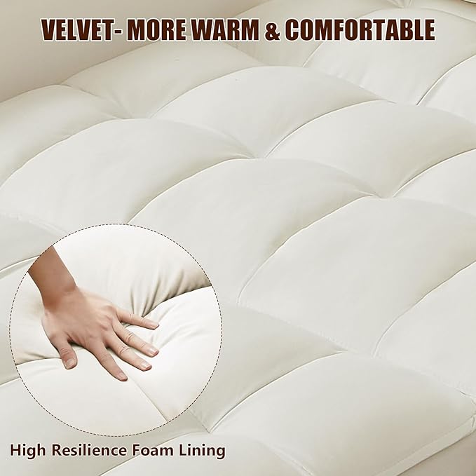 3 in 1 Loveseat Sofa Bed, Pull Out Couch Sleeper with Storage, Full Size Velvet Convertible Chair with 2 Pockets & 2 Pillows for Living Room, White - LeafyLoom