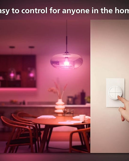 Philips Hue Wall Tap Dial Light Switch, Portable, White - 2 Pack - Requires Hue Lights and Hue Bridge - Smart Home - Easy, No-Wire Installation PhilipsHue