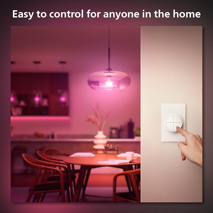 Philips Hue Wall Tap Dial Light Switch, Portable, White - 2 Pack - Requires Hue Lights and Hue Bridge - Smart Home - Easy, No-Wire Installation PhilipsHue