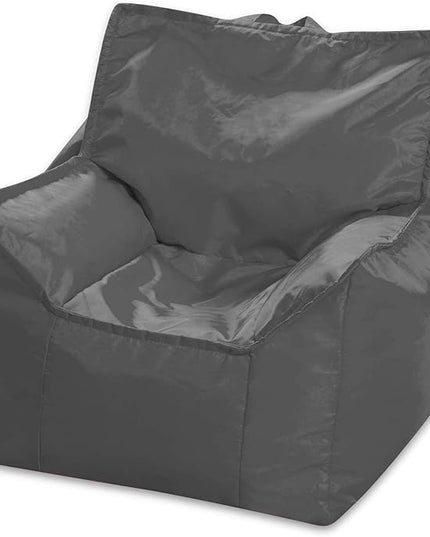 Posh Creations Bean Bag Chair Structured Comfy Seat Use for Gaming, Reading and Watching TV, Newport, Charcoal Gray - LeafyLoom