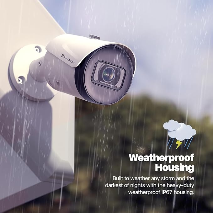 Amcrest 4K (8MP) IP POE Camera, UltraHD Outdoor Bullet, 3840x2160, 98ft NightVision, 125° FOV, IP67, MicroSD (256GB), Human & Vehicle Detection, Tripwire & Intrusion, (IP8M-2496EW-AI-V3) Amcrest