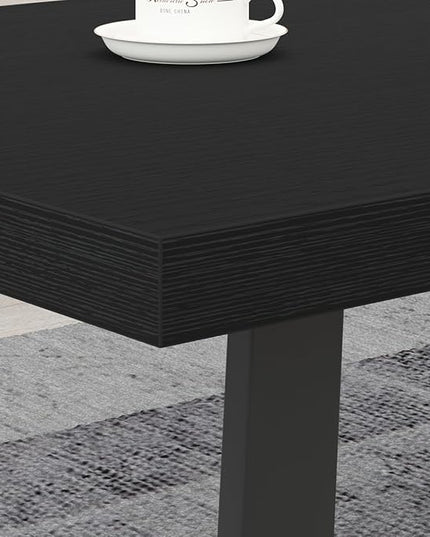 HSH Black Coffee Table, Industrial Wood and Metal Legs Center Table, Modern Minimalist Rectangle Cocktail Table for Living Room, Farmhouse Wooden Tea Table for Bedroom Home Office, Black Oak, 47 Inch - LeafyLoom