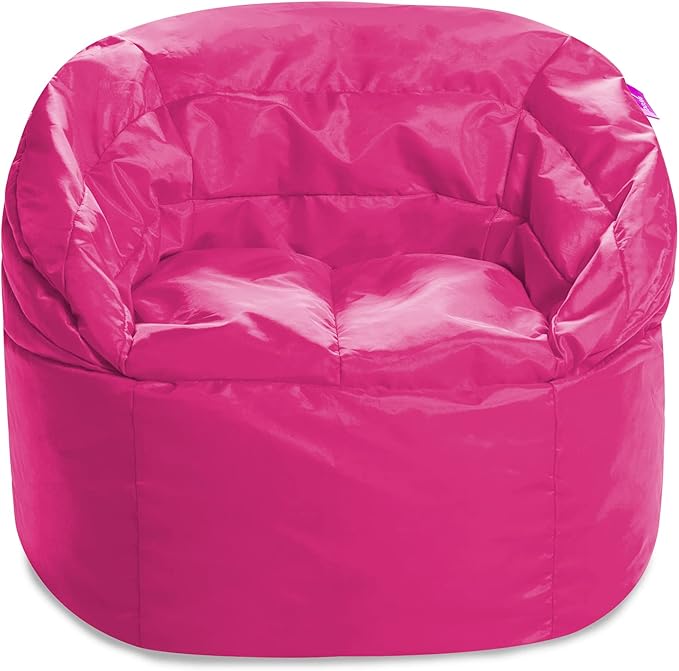 Posh Creations Structured Comfy Seat for Playrooms and Bedrooms, Large Bean Bag Chair, Sonoma Lounger, Pink - LeafyLoom