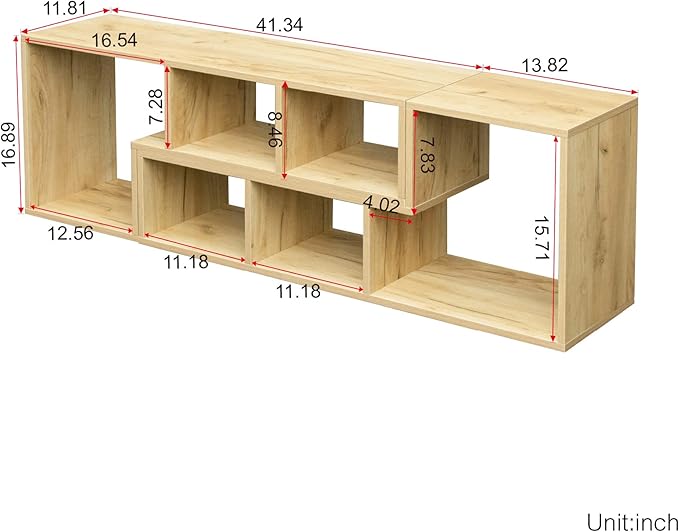 NicBex TV Stand for 50 Inch Double L-Shaped Oak TV Stand Storage Console Table for Living Room,Bedroom,41.34 Inch,Natural - LeafyLoom