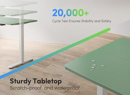 FEZIBO Electric Standing Desk, 48 x 24 Inches Height Adjustable Stand up Desk, Sit Stand Home Office Desk, Computer Desk, Green - LeafyLoom