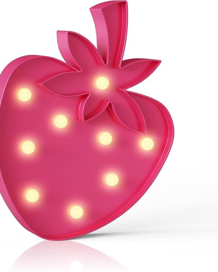 Strawberry Party Decorations, Battery Powered Strawberry Night Light for Kids, Strawberry Room Decor for Girls, Strawberry Birthday Decorations, Strawberry Wall Decor - LeafyLoom