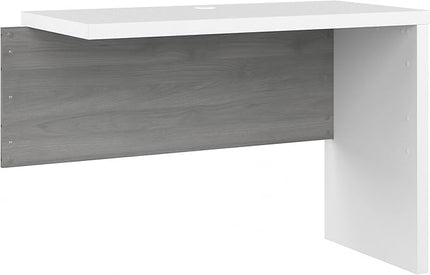 Bush Business Furniture Echo Desk Return/Bridge, Pure White and Shiplap Gray - LeafyLoom