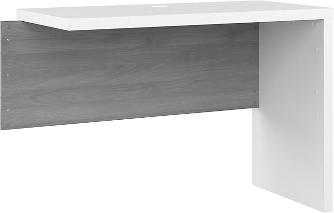 Bush Business Furniture Echo Desk Return/Bridge, Pure White and Shiplap Gray - LeafyLoom