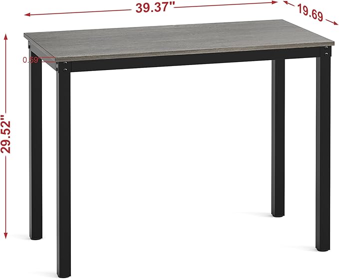 Teraves Computer desk/Dining Table Office Desk Sturdy Writing Workstation for Home Office (39.37“, Black Oak) - LeafyLoom