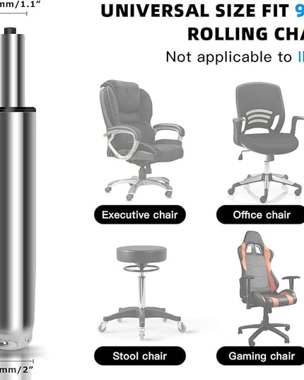 5.5 inch Office Chair Cylinder Replacement,Heavy Duty Gas Lift Cylinder for Office Desk Chairs/Gaming Chair,Gas Lift Hydraulic/Pneumatic Piston, Universal Size (Silver) - LeafyLoom