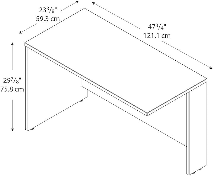 Bush Furniture BSHWC24424 Series C Collection 48W Return Bridge Hansen Cherry - LeafyLoom