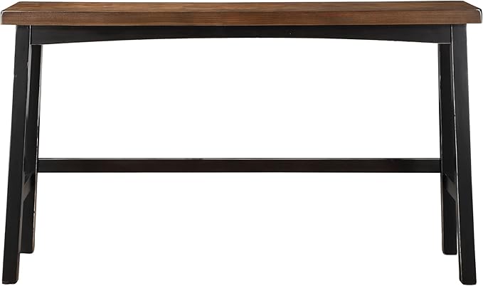 Lexicon Bar Table Set for 3, Small Kitchen table set Kitchen Island Table with 3 Saddle Bar Stools, 4 Piece Dining Table Set for Breakfast Nook, Living Room, Apartment, Pub Height, Black/Brown - LeafyLoom