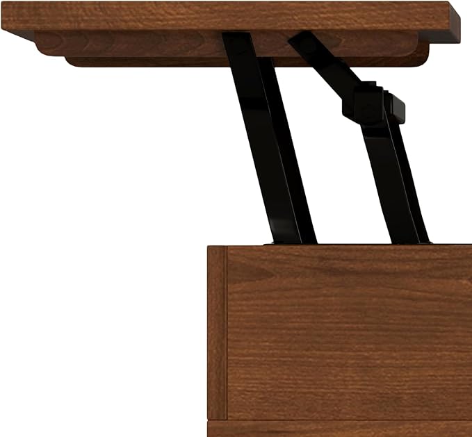 SIMPLIHOME Hunter Lift Top Coffee Table, 48 inch, Walnut Veneer - LeafyLoom
