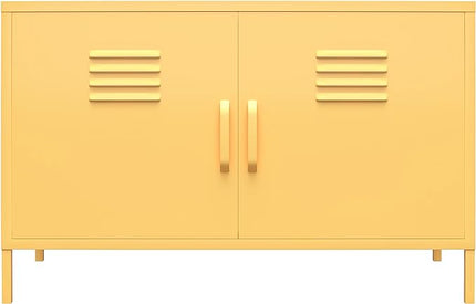 Novogratz Cache 2 Door Metal Locker Accent, Yellow Cabinet - LeafyLoom