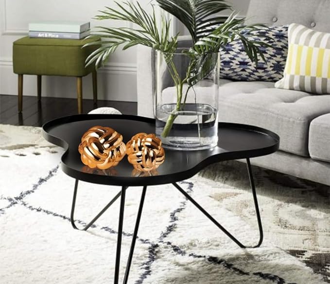1pcs Gold Knot Decor (XL) Coffee Table Books, Book Shelf Decor Accents, Designer Books Decor Set, Decorative Objects, Living Room Console Table Decor - LeafyLoom