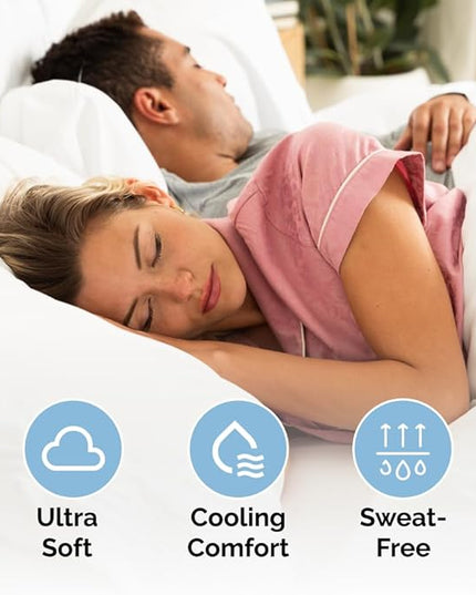 Queen Size 4 Piece Sheet Set - Comfy Breathable & Cooling Sheets - Hotel Luxury Bed Sheets for Women & Men - Deep Pockets, Easy-Fit, Extra Soft & Wrinkle Free Sheets - White Oeko-Tex Bed Sheet Set - LeafyLoom