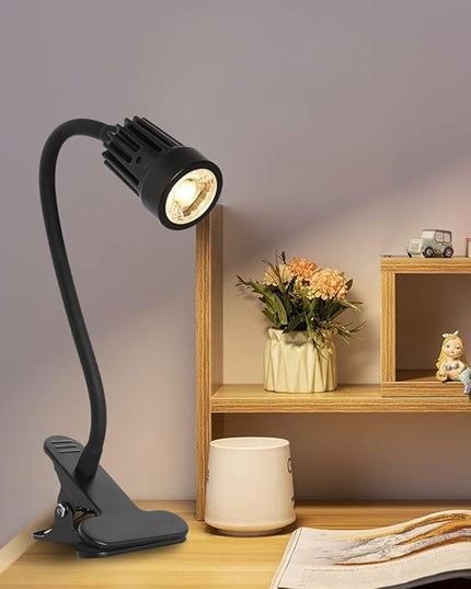 EAGLOD LED Clamp Clip on Light Desk Lamp, 3w Clip Bedside Lamp Clamp,360°Flexible Gooseneck Night Lights, Reading Lighting,Table Lamp for College Dorm,Home,Nail Art,Tattoo Lamp 2Pack - LeafyLoom
