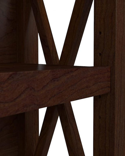 Bush Furniture Key West Small 2 Shelf Bookcase in Bing Cherry - LeafyLoom