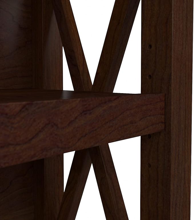 Bush Furniture Key West Small 2 Shelf Bookcase in Bing Cherry - LeafyLoom
