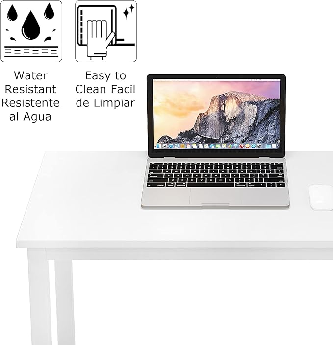 SogesGame Computer Desk, 63 inches Office Desk Computer Table Study Writing Desk Workstation for Home Office, White - LeafyLoom