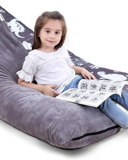Stuffed Animal Storage Bean Bag Chair Cover | 53" Extra Large Beanbag for Kids and Adults, Plush Toys Holder and Organizer for Boys and Girls | Premium Velvet - Soft & Comfortable (Dinosaurs) - LeafyLoom