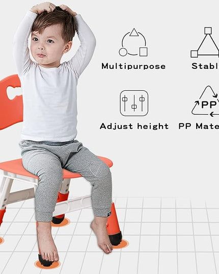 Adjustable Kid Chairs Indoor 3 Level Adjustable Suitable for Children Age 2-6. Maximum load-bearing 220LBS Suitable for Family Classroom and Nursery Child Seat Set (2-Pack-Red) - LeafyLoom