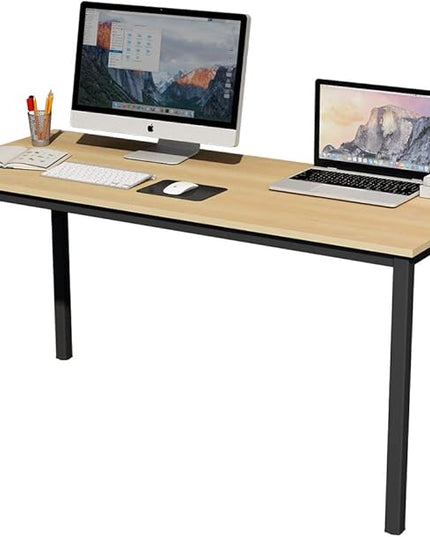 SDHYL 63 inches Modern Computer Desk X-Large Computer Desk for Studio Table, Home Office Desk/Workstation, Dining Table, Meeting Desk, Large Study Desk, Oak, S7-GCP2AC3-160TB - LeafyLoom
