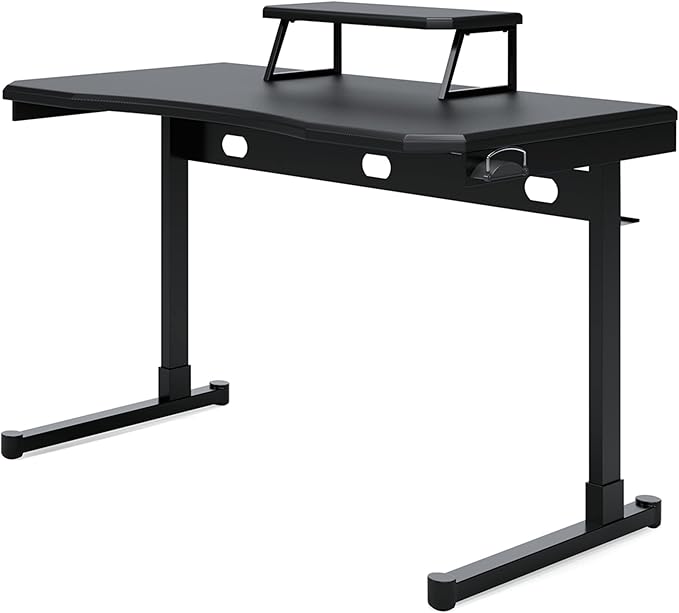 Signature Design by Ashley Lynxtyn Contemporary 48" Home Office Writing Desk, Black - LeafyLoom