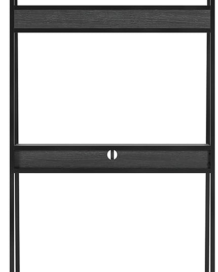 Signature Design by Ashley Yarlow Modern Home Office Writing Desk with Shelf, Black - LeafyLoom