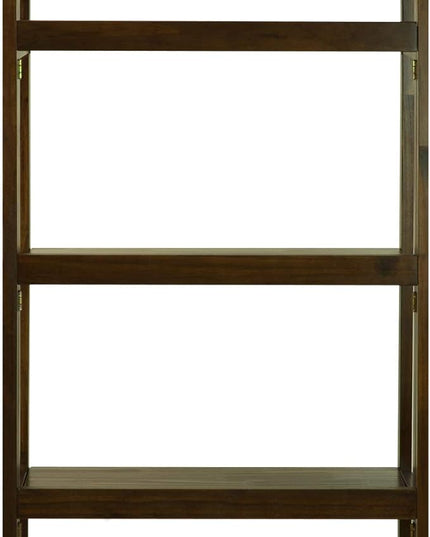 Casual Home Stratford 5-Shelf Folding Bookcase-Warm Brown - LeafyLoom