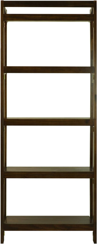 Casual Home Stratford 5-Shelf Folding Bookcase-Warm Brown - LeafyLoom